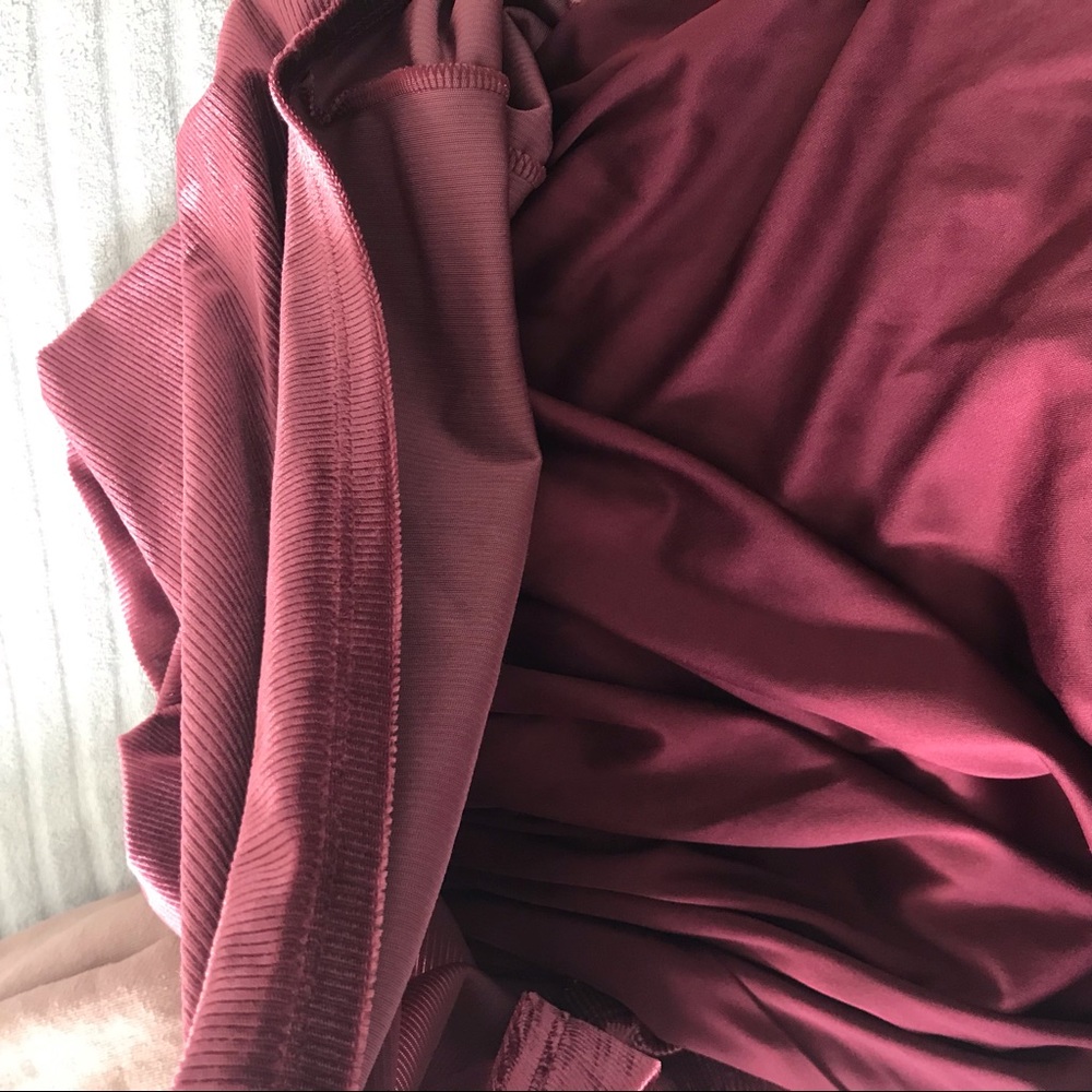 Express Maroon Velvet Squareneck Slip Dress - Picture 6 of 8